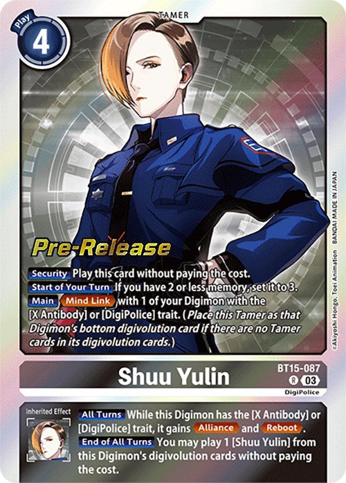 Shuu Yulin [BT15-087] [Exceed Apocalypse Pre-Release Cards] Foil
