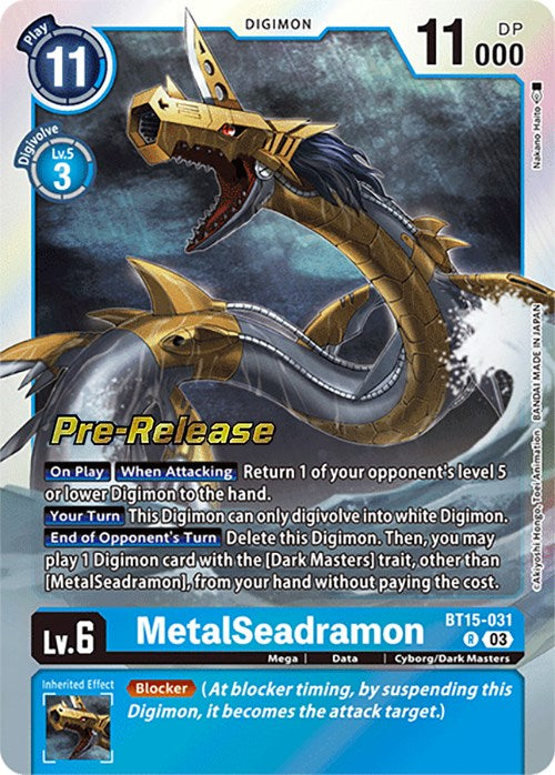 MetalSeadramon [BT15-031] [Exceed Apocalypse Pre-Release Cards] Foil