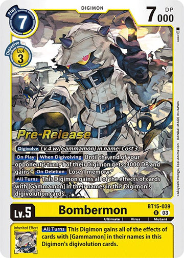 Bombermon [BT15-039] [Exceed Apocalypse Pre-Release Cards] Foil