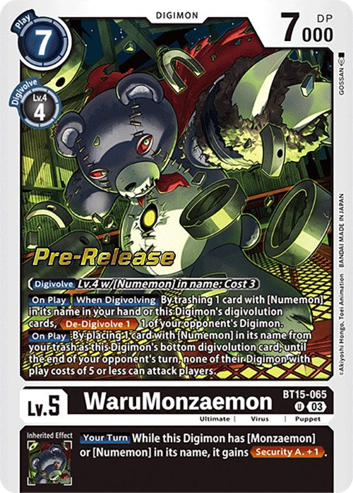 WaruMonzaemon [BT15-065] [Exceed Apocalypse Pre-Release Cards] Foil