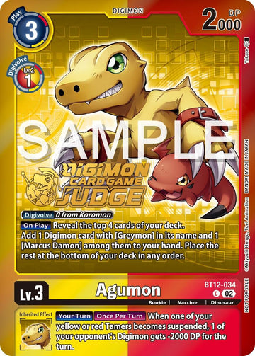 Agumon - BT12-034 (Judge Pack 5) [BT12-034 C] [Across Time] Foil