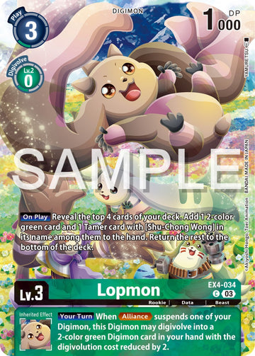 Lopmon (Bonus Pack) [EX4-034] [Starter Deck 17: Double Typhoon Advanced Deck Set] Foil