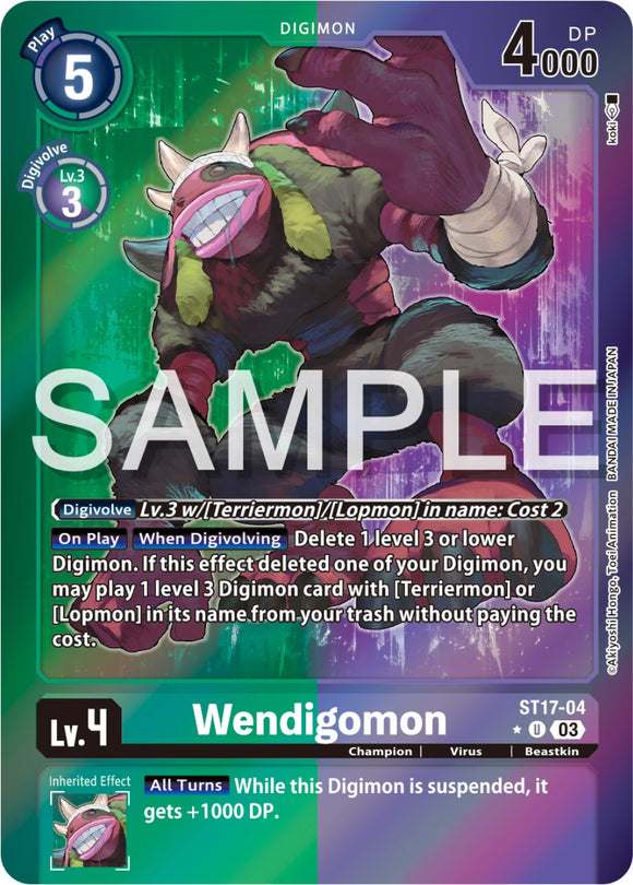 Wendigomon (Advanced Deck Set Double Typhoon Secret Pack) [ST17-04 U] [ Double Typhoon Advanced Deck Set] Foil