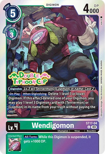 Wendigomon [ST17-04 U] [ Double Typhoon Advanced Deck Set Pre-Release Cards] Foil