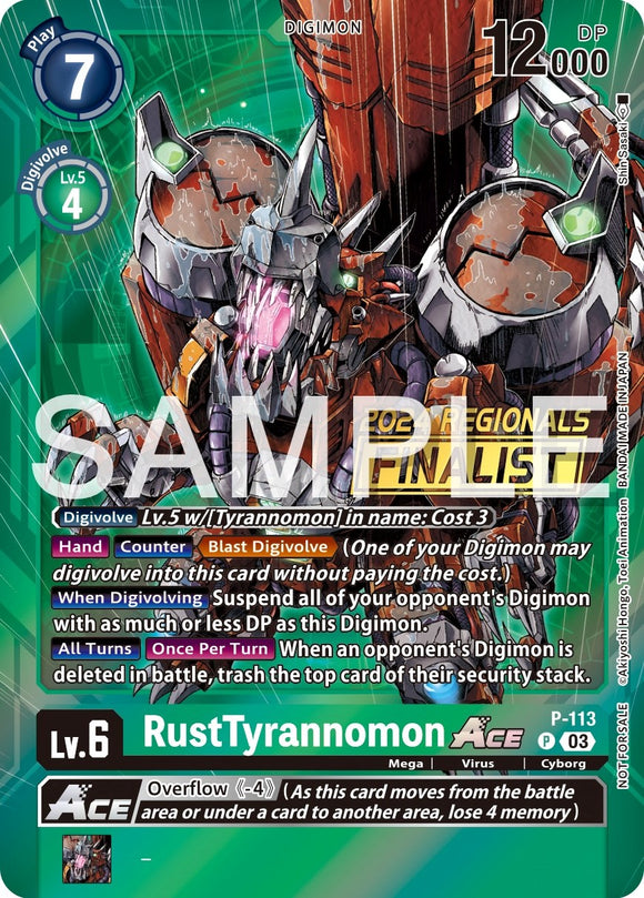 RustTyrannomon ACE (2024 Regionals Finalist) [P-113] [Digimon Promotion Cards] Foil
