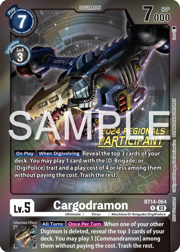 Cargodramon (2024 Regionals Participant) [BT14-064] [Blast Ace] Foil