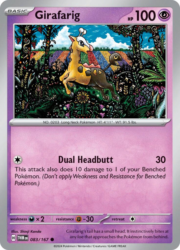 Girafarig [083/167] [Twilight Masquerade] Reverse Holofoil