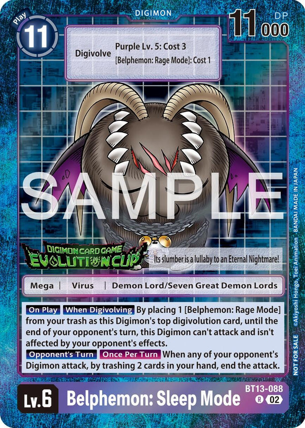 Belphemon: Sleep Mode (2024 Evolution Cup) [BT13-088] [Versus Royal Knights] Foil