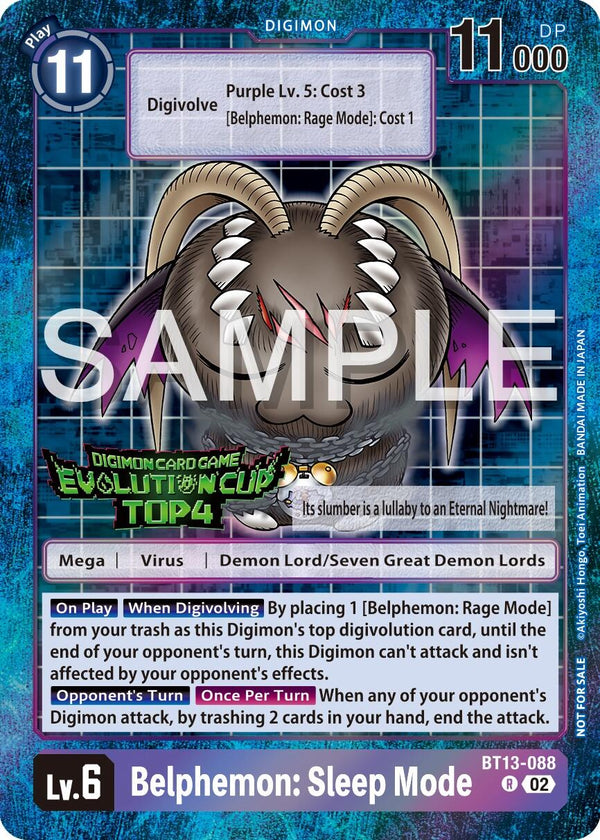 Belphemon: Sleep Mode (2024 Evolution Cup Top 4) [BT13-088] [Versus Royal Knights] Foil
