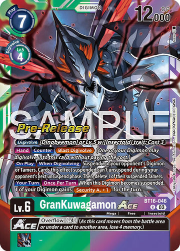 GranKuwagamon ACE [BT16-046] [Beginning Observer Pre-Release Cards] Foil