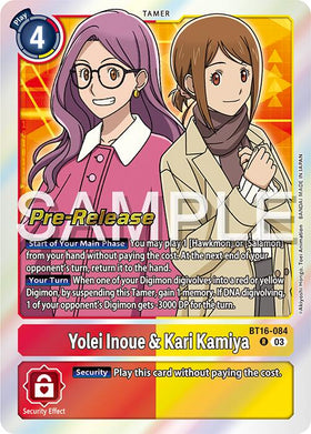Yolei Inoue & Kari Kamiya [BT16-084] [Beginning Observer Pre-Release Cards] Foil