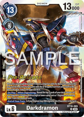 Darkdramon [BT16-065] [Beginning Observer Pre-Release Cards] Foil