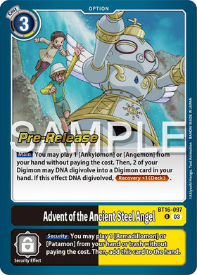 Advent of the Ancient Steel Angel [BT16-097] [Beginning Observer Pre-Release Cards] Foil