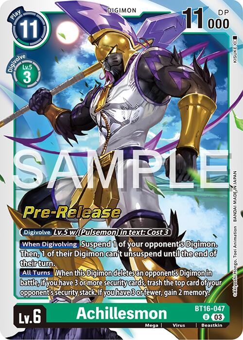 Achillesmon [BT16-047 U] [Beginning Observer Pre-Release Cards] Foil