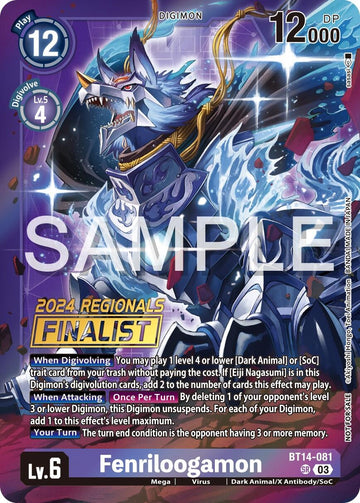 Fenriloogamon (2024 Regionals Finalist) [BT14-081 SR] [Blast Ace] Foil