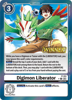 Digimon Liberator (Store Tournament 2024 Jul. - Sep. Winner Pack) [P-151] [Digimon Promotion Cards] Foil