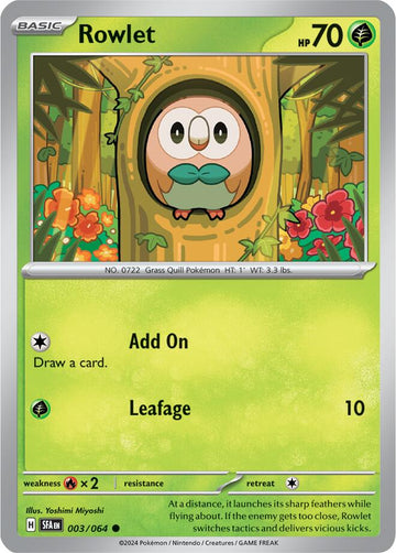 Rowlet [003/064] [Shrouded Fable] Reverse Holofoil