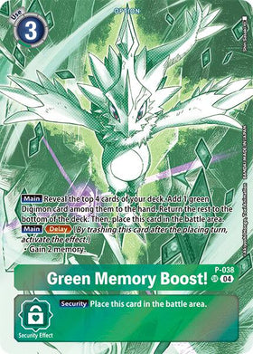 Green Memory Boost! (Starter Deck 18 Exclusive) [P-038 SR] [Digimon Promotion Cards]