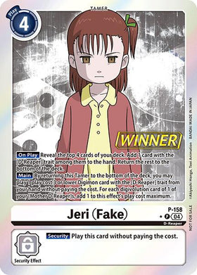 Jeri (Fake) (Store Tournament 2024 Oct. - Dec. Winner Pack) [P-158 P] [Digimon Promotion Cards] Foil