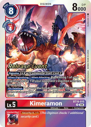 Kimeramon [BT18-015] [Release Special Booster 2.0 Celebration Event Cards] Foil