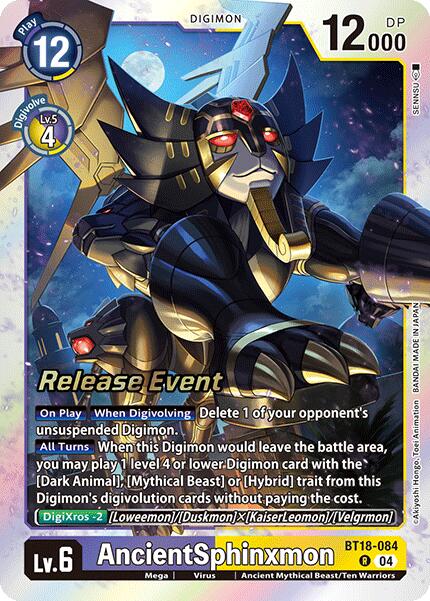 AncientSphinxmon [BT18-084] [Release Special Booster 2.0 Celebration Event Cards] Foil
