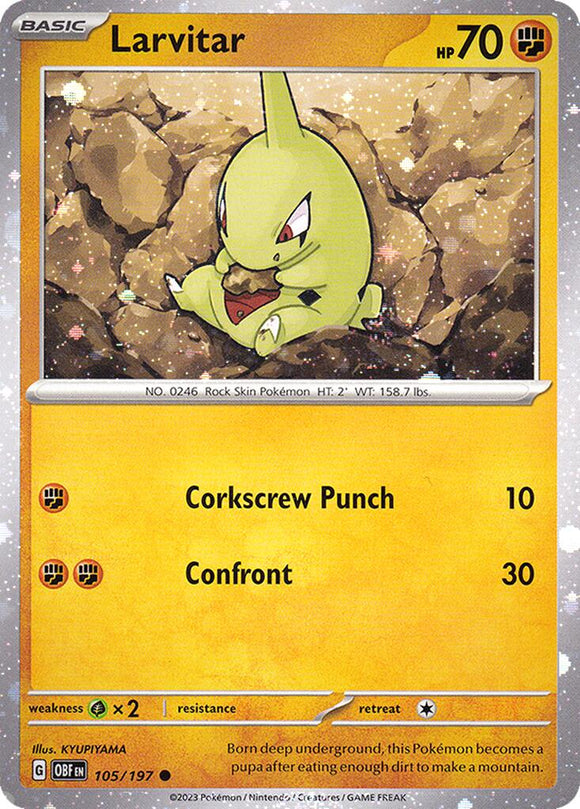 Larvitar (Cosmos Holo) [105/197] [Obsidian Flames] Holofoil