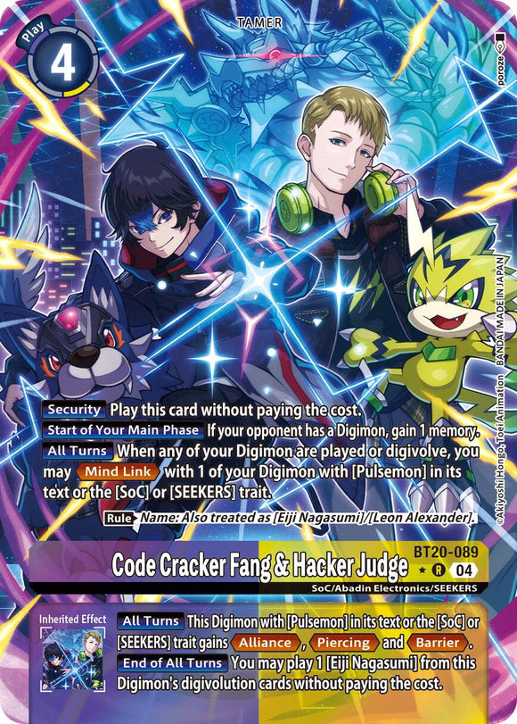 Code Cracker Fang & Hacker Judge (Alternate Art) [BT20-089 R] [Release Special Booster 2.5] Foil