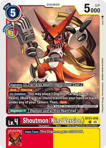 Shoutmon (King Version) [BT21-016] [World Convergence]