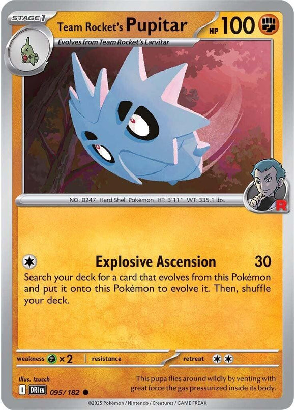 Team Rocket's Pupitar [095/182] [Destined Rivals] Reverse Holofoil