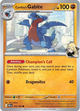 Cynthia's Gabite [103/182] [Destined Rivals]