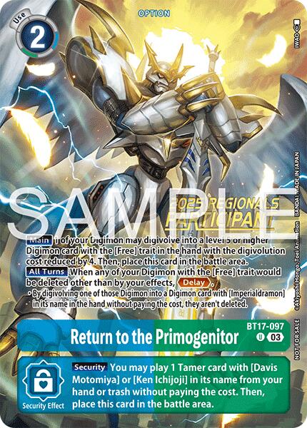 Return to the Primogenitor (Regionals 25-26 Season 2 Participant) [BT17-097] [Secret Crisis]