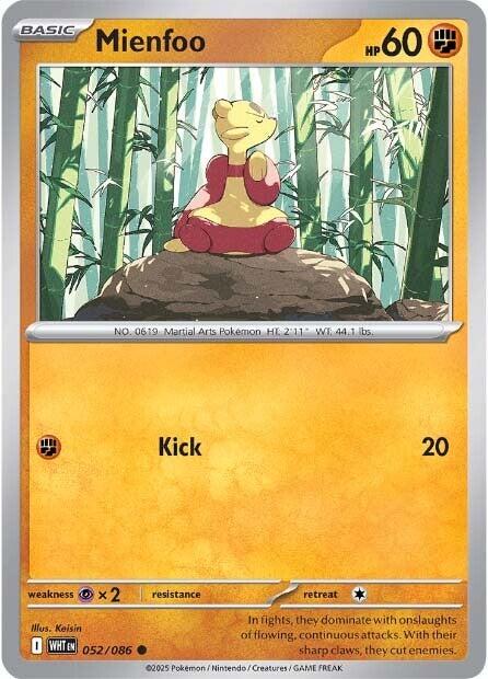 Mienfoo [052/086] [White Flare] Reverse Holofoil