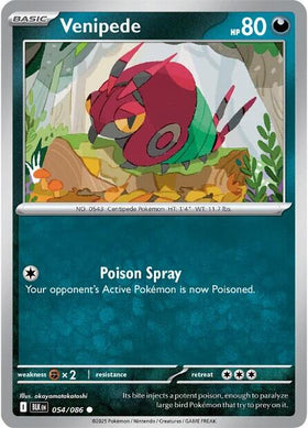 Venipede [054/086] [Black Bolt] Reverse Holofoil