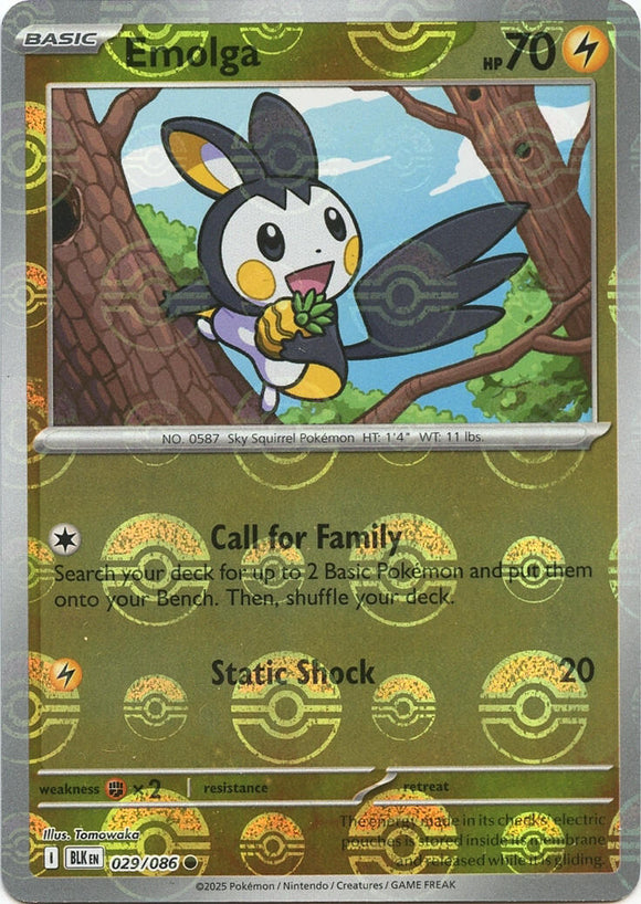 Emolga (Poke Ball Pattern) [029/086] [Black Bolt] Holofoil