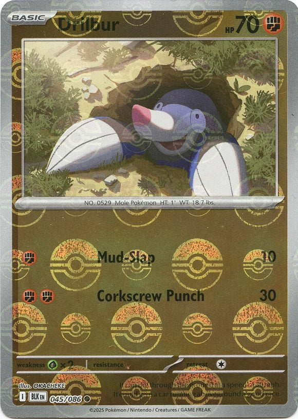 Drilbur (Poke Ball Pattern) [045/086] [Black Bolt] Holofoil