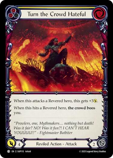 Turn the Crowd Hateful (Yellow) [SUP115] [Super Slam] Rainbow Foil