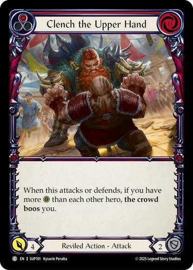 Clench the Upper Hand (Red) [SUP101] [Super Slam] Rainbow Foil