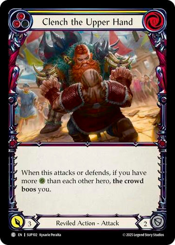 Clench the Upper Hand (Yellow) [SUP102] [Super Slam] Rainbow Foil