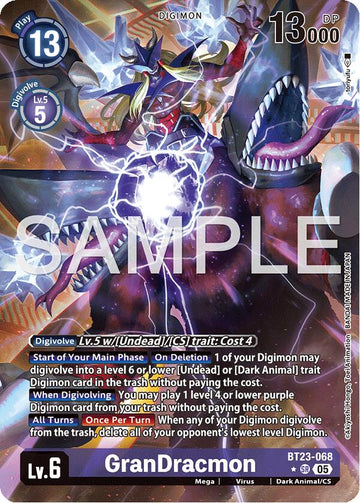 GranDracmon (Alternate Art) [BT23-068] [Hackers' Slumber] Foil