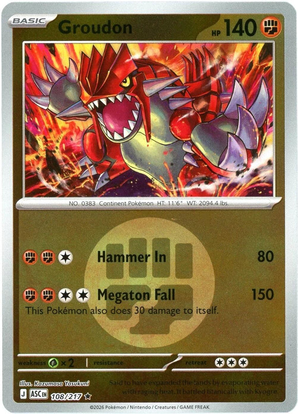 Groudon (Energy Symbol Pattern) [108/217] [Ascended Heroes] Reverse Holofoil