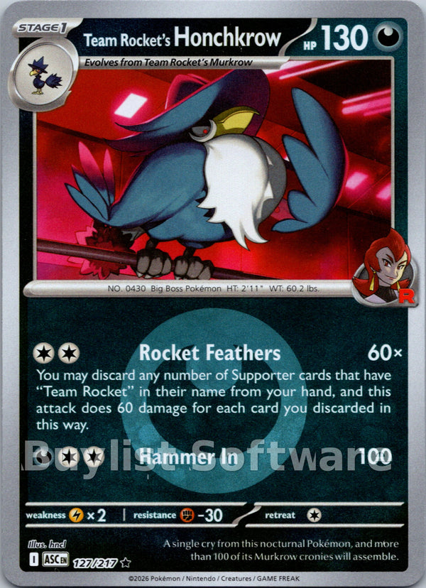 Team Rocket's Honchkrow (Energy Symbol Pattern) [127/217] [Ascended Heroes] Reverse Holofoil