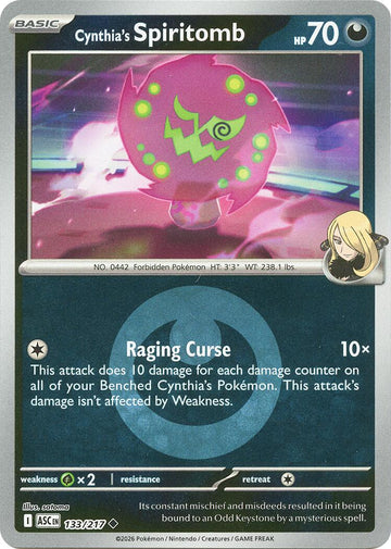 Cynthia's Spiritomb (Energy Symbol Pattern) [133/217] [Ascended Heroes] Reverse Holofoil
