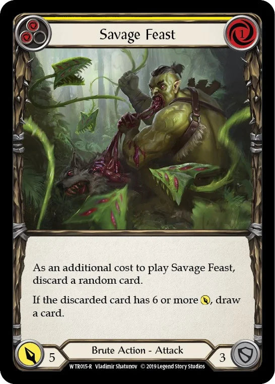 7f998800-094f-4d95-9b49-c412d4de43f2 | fab-wtr015-1erf-welctorath-y-rar-nm | Savage Feast (Yellow)
