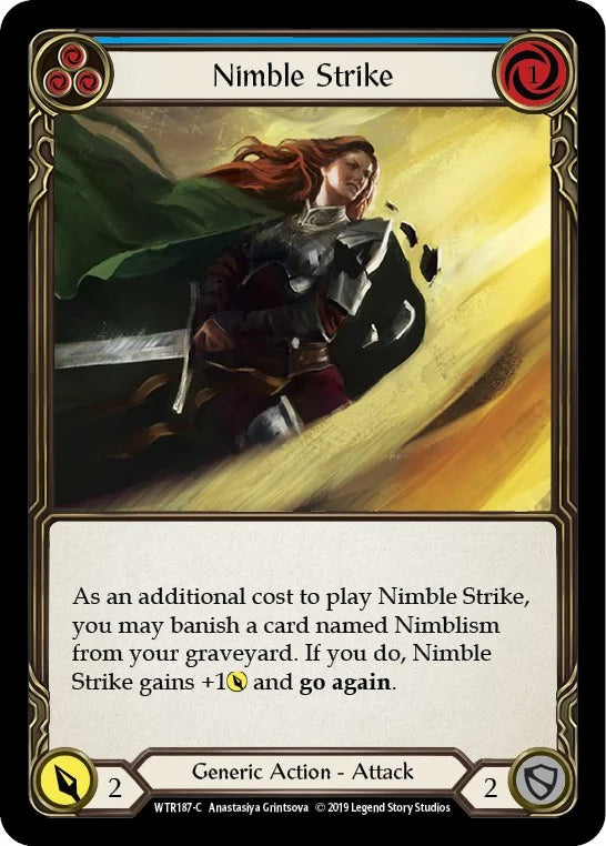 7f998800-094f-4d95-9b49-c412d4de43f2 | fab-wtr187-1erf-welctorath-b-com-nm | Nimble Strike (Blue)