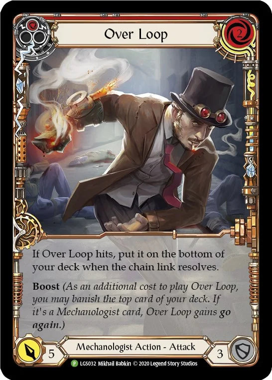 96958019-f8de-4938-bca7-17883a606d85 | fab-lgs032-rf-flesandbloopromcard-r-pro-nm | Over Loop (Red) - LGS032