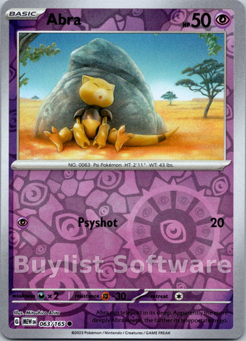 Abra [063/165] [Scarlet & Violet 151] Reverse Holofoil