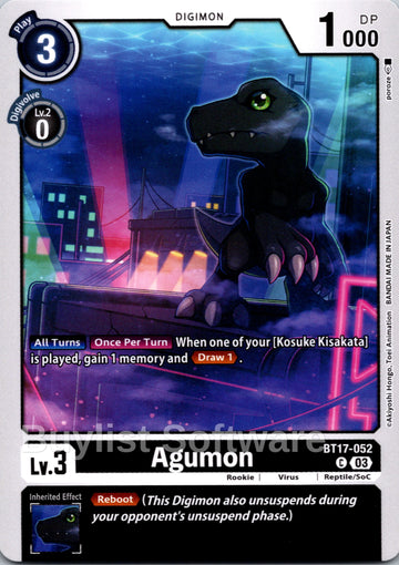 Agumon - BT17-052 [BT17-052 C] [Secret Crisis]
