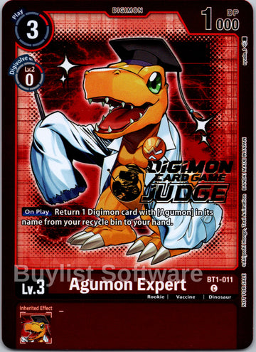 Agumon Expert - BT1-011 (Judge Pack 4) [BT1-011 C] [Release Special Booster 1.0] Foil