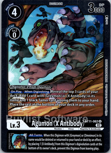 Agumon (X Antibody) [BT11-062 U] [Dimensional Phase] Foil