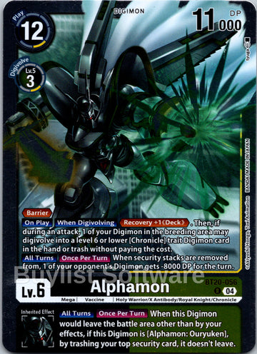 Alphamon [BT20-056] [Release Special Booster 2.5] Foil